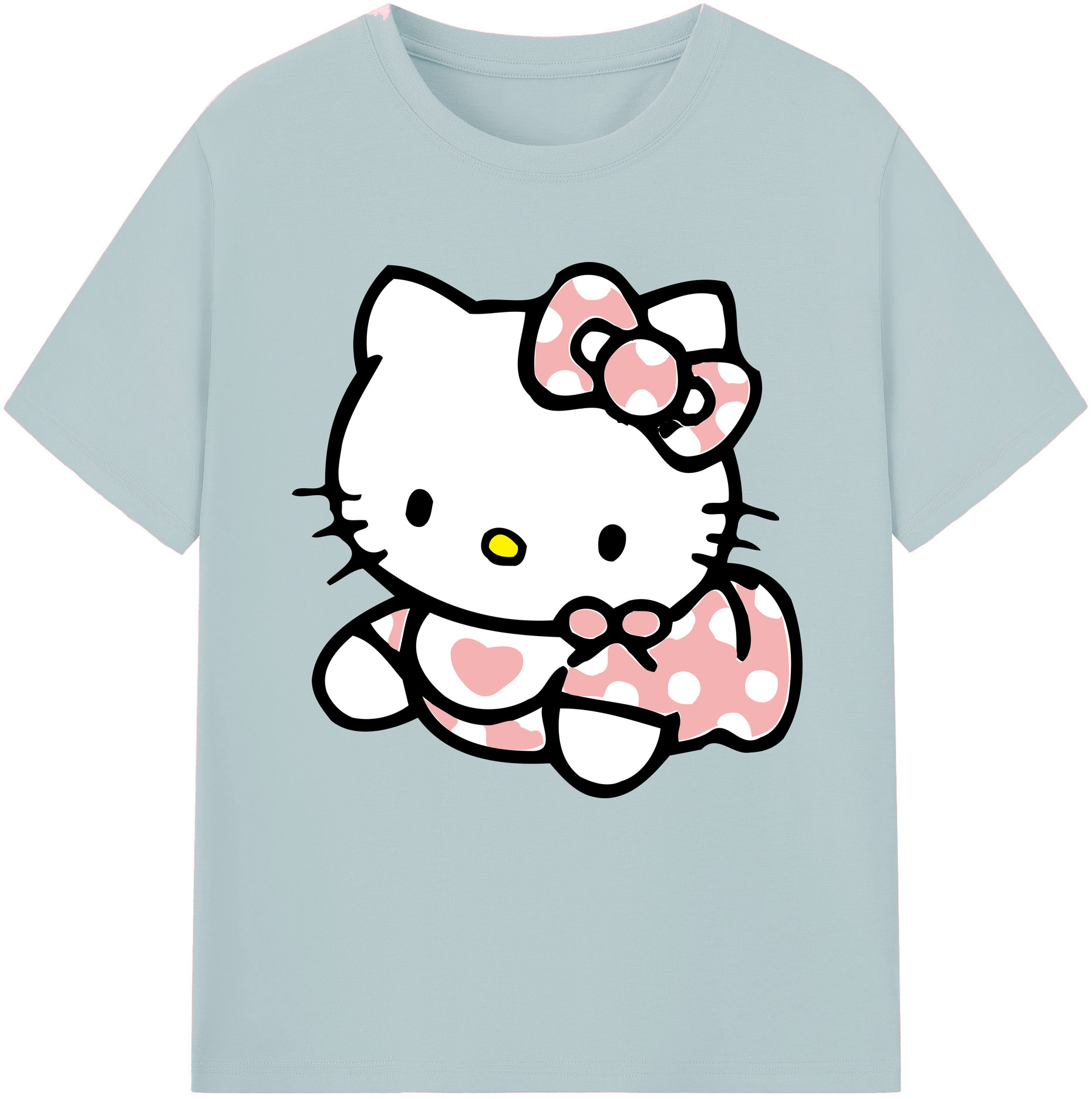 （画像用） Hello Kitty ハローキティ 綿100％半袖Tシャツ（フロントプリント）